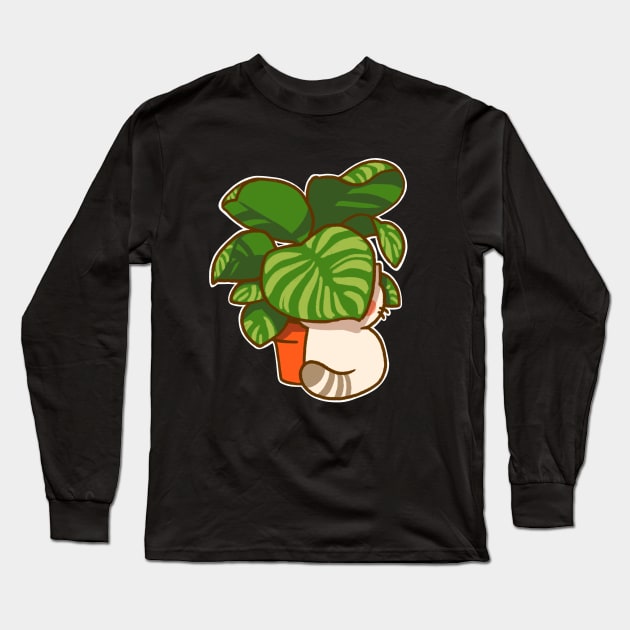 Cat Hiding in Plant Long Sleeve T-Shirt by vooolatility